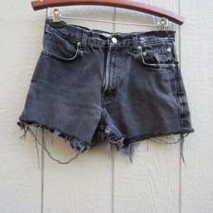 Harley-Davidson Jean Shorts womens‎ W 29  x L 13 Black Distressed Y2K Thrashed
